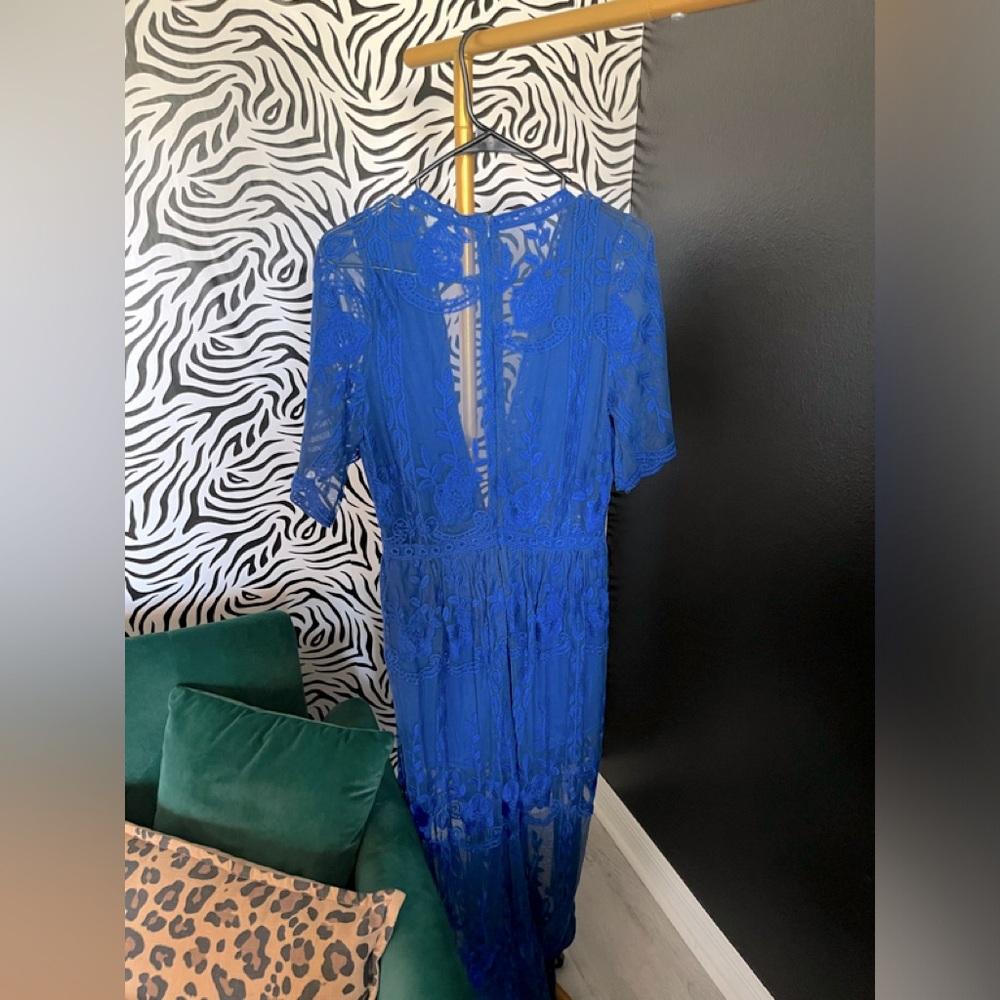 Blue Floral Design Dress